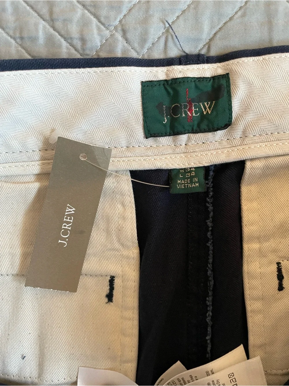 J. CREW Classic trouser in canvas Navy Size 34/34 NWD $98 BW595